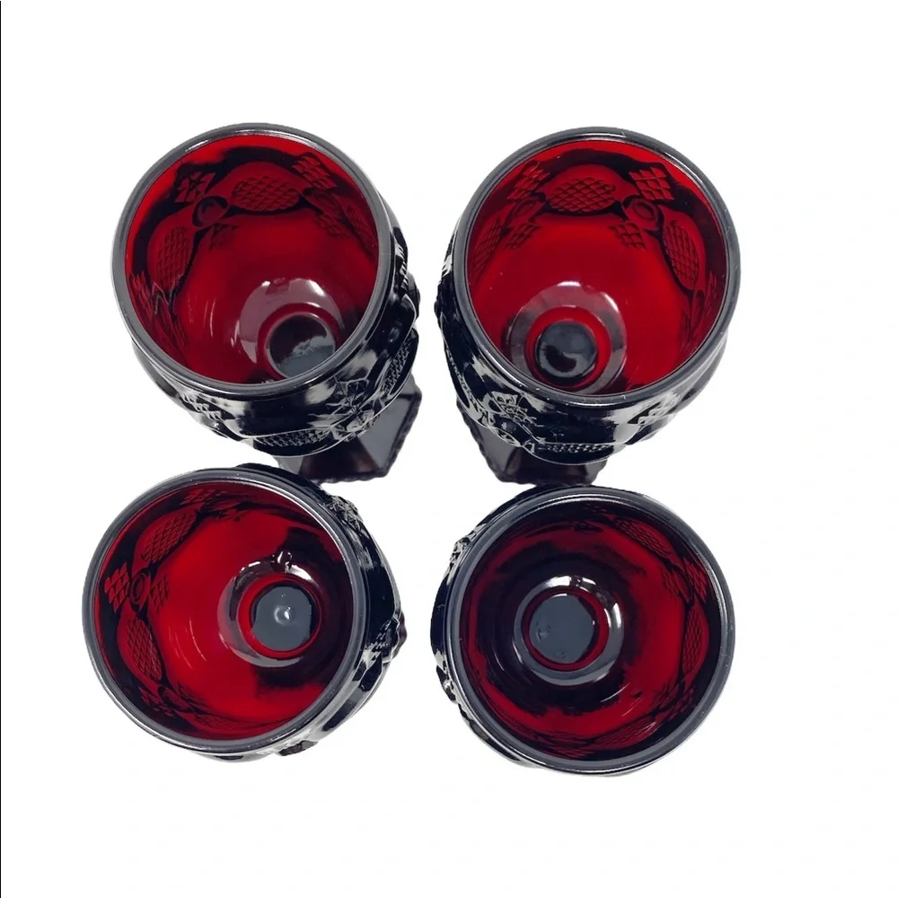5-pc Avon Cape Cod Ruby Red Small Red Wine Goblets (buy 4 get 1 free)